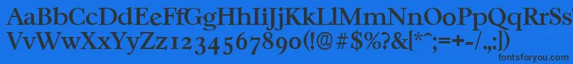 Czcionka CasablancaserialMediumRegular – czarne czcionki na niebieskim tle