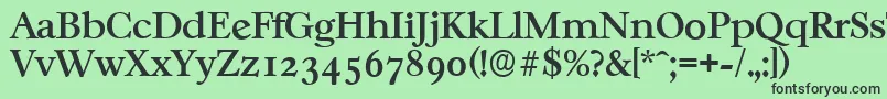 CasablancaserialMediumRegular-fontti – mustat fontit vihreällä taustalla