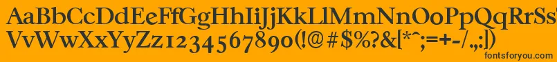CasablancaserialMediumRegular-fontti – mustat fontit oranssilla taustalla