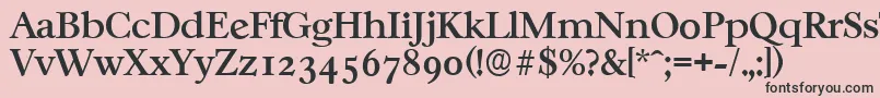 CasablancaserialMediumRegular-fontti – mustat fontit vaaleanpunaisella taustalla