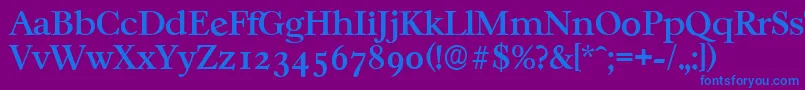 Шрифт CasablancaserialMediumRegular – синие шрифты на фиолетовом фоне