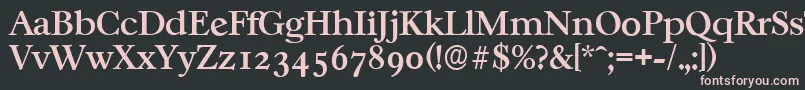 CasablancaserialMediumRegular-fontti – vaaleanpunaiset fontit mustalla taustalla