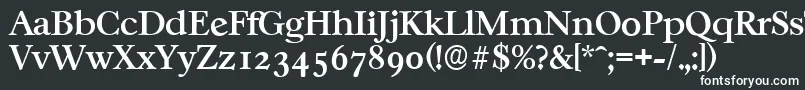 CasablancaserialMediumRegular-fontti – valkoiset fontit mustalla taustalla