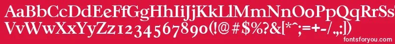 Czcionka CasablancaserialMediumRegular – białe czcionki na czerwonym tle