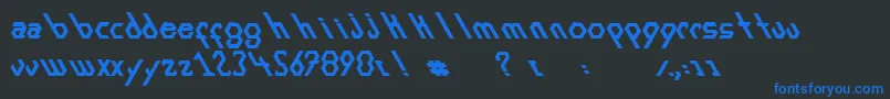 ExansBold-Schriftart – Blaue Schriften auf schwarzem Hintergrund