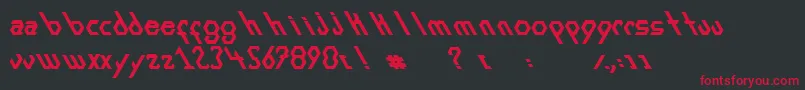 フォントExansBold – 黒い背景に赤い文字