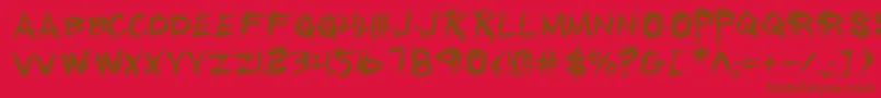 fuente RighteousKill – Fuentes Marrones Sobre Fondo Rojo