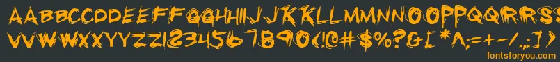 RighteousKill-Schriftart – Orangefarbene Schriften auf schwarzem Hintergrund