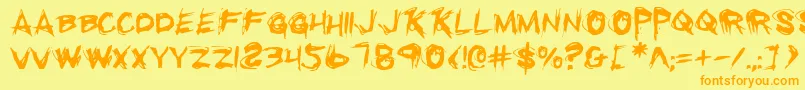 RighteousKill Font – Orange Fonts on Yellow Background