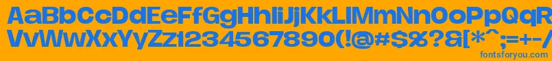 DueraExpamediPersonal Font – Blue Fonts on Orange Background