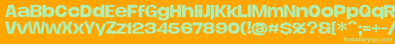 DueraExpamediPersonal-Schriftart – Grüne Schriften auf orangefarbenem Hintergrund