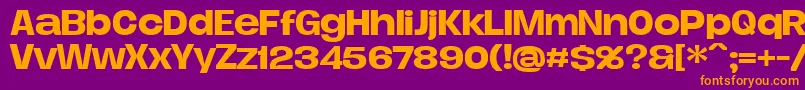 DueraExpamediPersonal Font – Orange Fonts on Purple Background