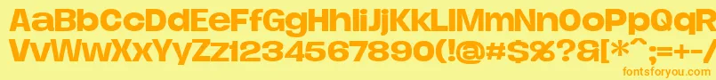 DueraExpamediPersonal Font – Orange Fonts on Yellow Background