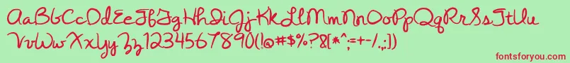 BmdYesterdayAgain Font – Red Fonts on Green Background