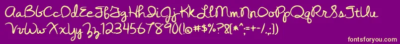 BmdYesterdayAgain Font – Yellow Fonts on Purple Background