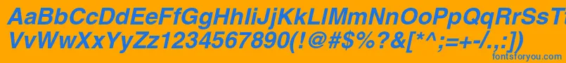 AglettericacBolditalic Font – Blue Fonts on Orange Background