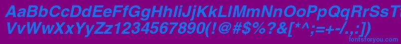 AglettericacBolditalic Font – Blue Fonts on Purple Background