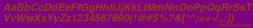 AglettericacBolditalic Font – Brown Fonts on Purple Background