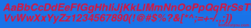 AglettericacBolditalic Font – Red Fonts on Blue Background