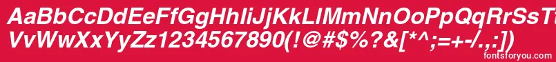 Czcionka AglettericacBolditalic – białe czcionki na czerwonym tle