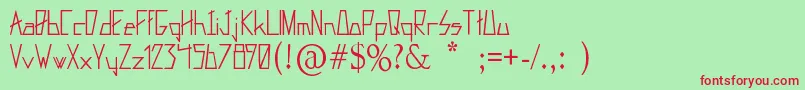 Fixxed-Schriftart – Rote Schriften auf grünem Hintergrund