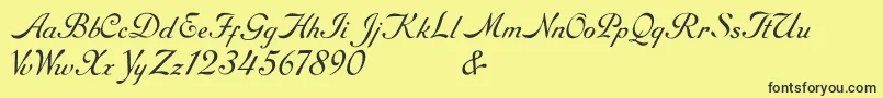 RoundhandFree Font – Black Fonts on Yellow Background