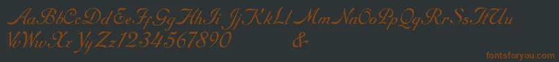 RoundhandFree-Schriftart – Braune Schriften auf schwarzem Hintergrund