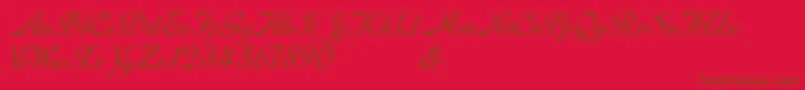 RoundhandFree-Schriftart – Braune Schriften auf rotem Hintergrund