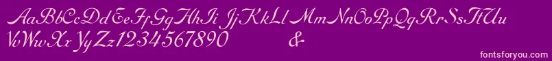 RoundhandFree Font – Pink Fonts on Purple Background