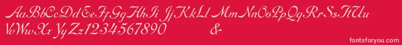 RoundhandFree Font – Pink Fonts on Red Background
