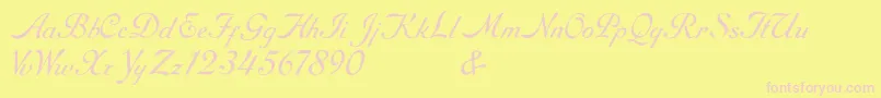 RoundhandFree Font – Pink Fonts on Yellow Background