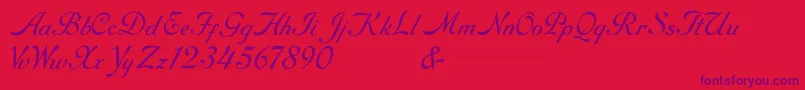 RoundhandFree Font – Purple Fonts on Red Background