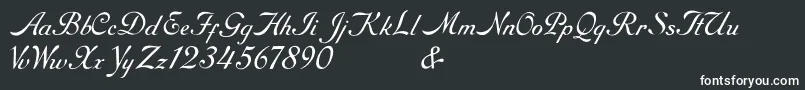 RoundhandFree-fontti – valkoiset fontit mustalla taustalla