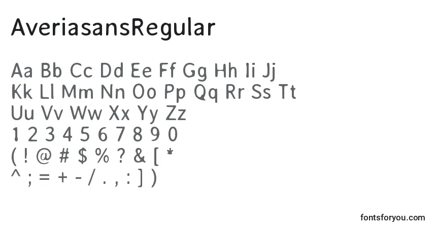 Czcionka AveriasansRegular – alfabet, cyfry, specjalne znaki