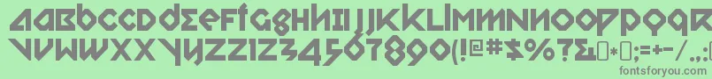 フォントRelishgarglerRegular – 緑の背景に灰色の文字