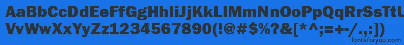 Franklingothheavyett Font – Black Fonts on Blue Background