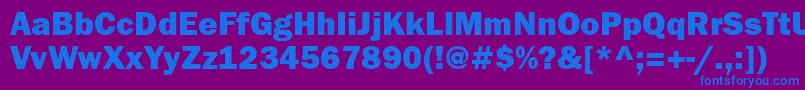 フォントFranklingothheavyett – 紫色の背景に青い文字