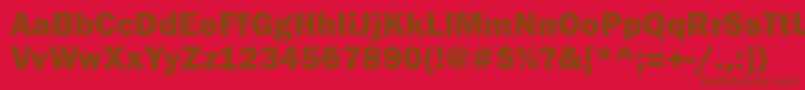 Franklingothheavyett Font – Brown Fonts on Red Background
