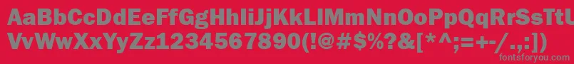 フォントFranklingothheavyett – 赤い背景に灰色の文字