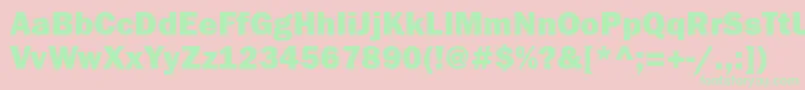 Franklingothheavyett Font – Green Fonts on Pink Background