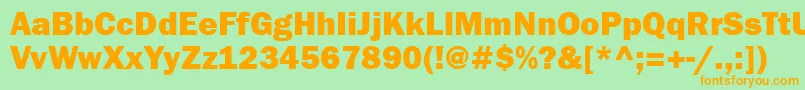 Franklingothheavyett Font – Orange Fonts on Green Background