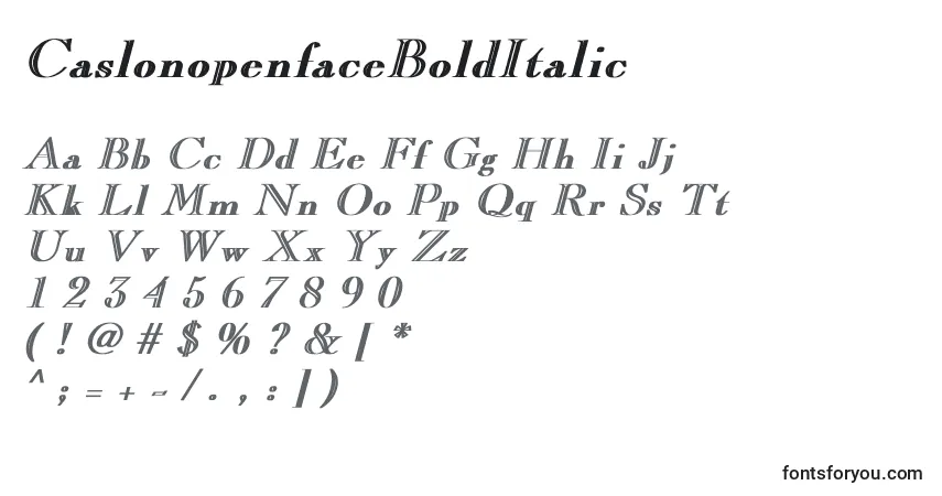 Schriftart CaslonopenfaceBoldItalic – Alphabet, Zahlen, spezielle Symbole