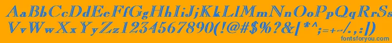 CaslonopenfaceBoldItalic Font – Blue Fonts on Orange Background