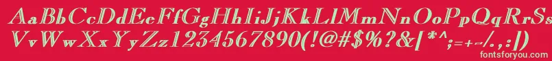 CaslonopenfaceBoldItalic Font – Green Fonts on Red Background