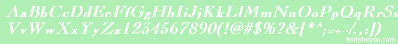CaslonopenfaceBoldItalic-Schriftart – Weiße Schriften auf grünem Hintergrund