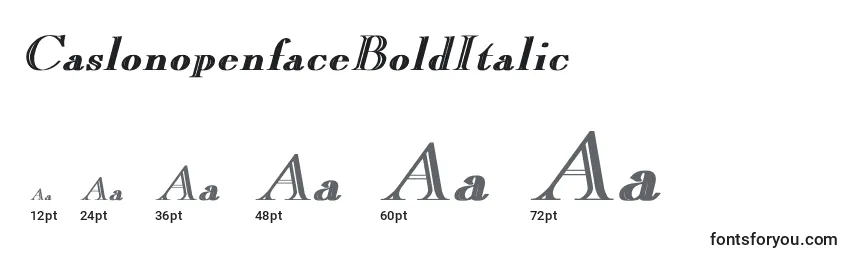Tamanhos de fonte CaslonopenfaceBoldItalic