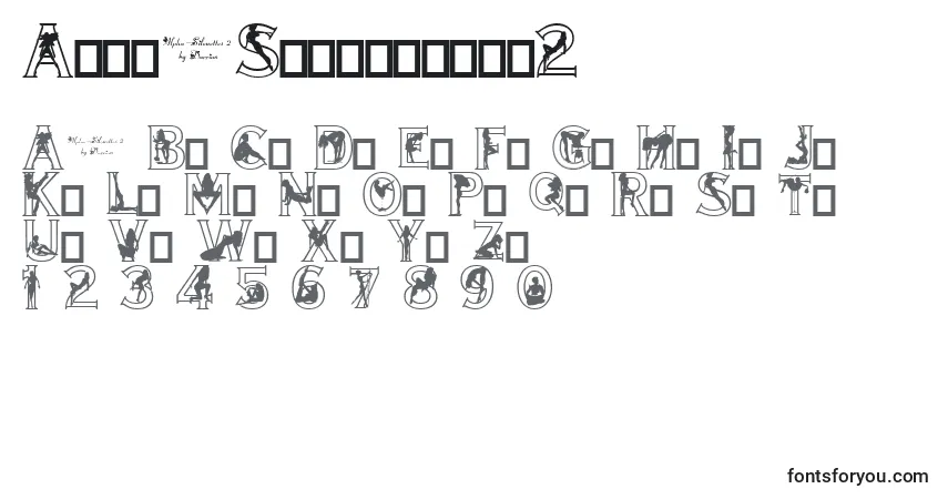 A fonte AlphaSilouettes2 – alfabeto, números, caracteres especiais