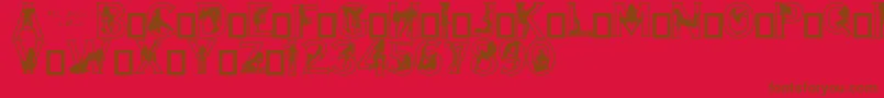 AlphaSilouettes2 Font – Brown Fonts on Red Background