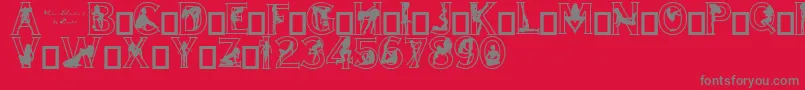 AlphaSilouettes2 Font – Gray Fonts on Red Background