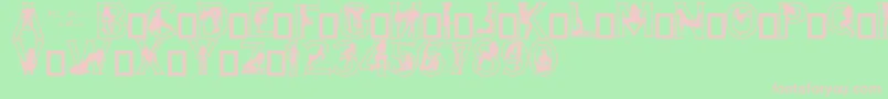 AlphaSilouettes2 Font – Pink Fonts on Green Background